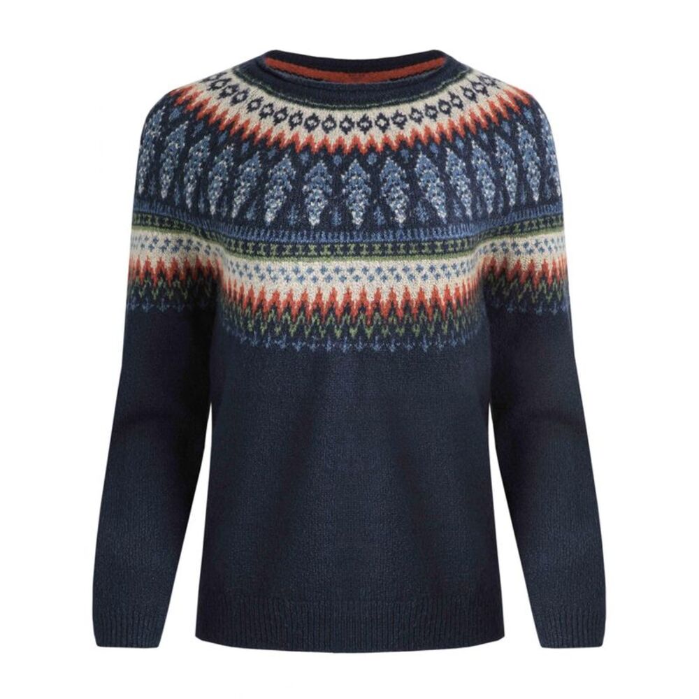 Weird Fish Womens/Ladies Lowell Fair Isle Eco Friendly Sweater / Navy